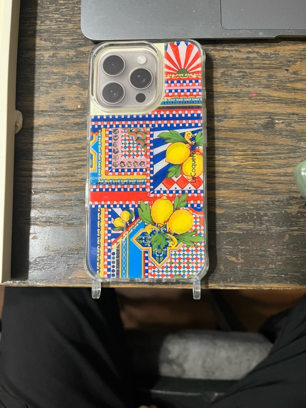 Blue Lemon Print Clear iPhone Case - Colorful Patterned Protection